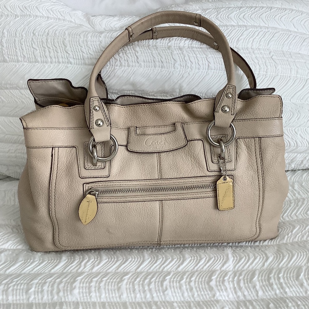 Coach Cream and Pink Penelope Purse